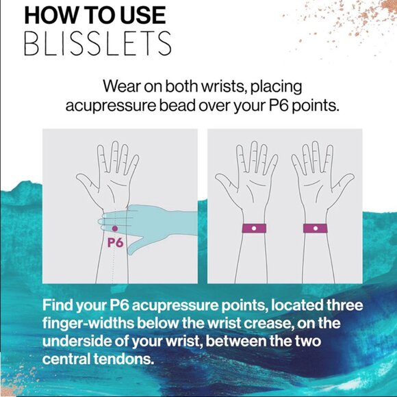 Blisslets  Sofia Duo Nausea & Anxiety Relief Bracelets New - Picture 3 of 4